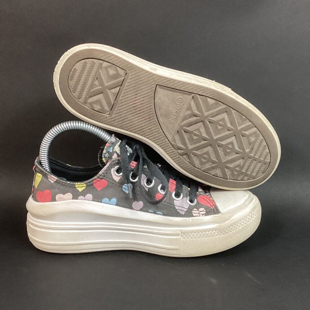 Converse CTAS Hi-Platform Hearts-Girls 3.5-Black All-Over Print Colorful 271709C